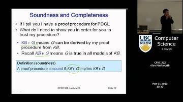 Lecture 22 - Logic 2: Proof Procedures, Soundness and Completeness