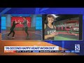 The camp transformation center trainers demonstrate the 90second happy heart workout