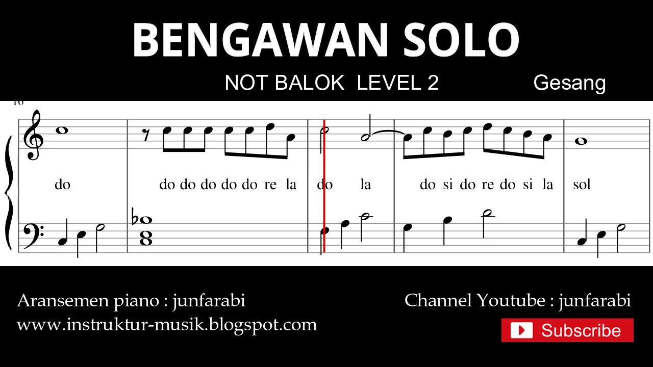 Not Bengawan Solo Notasi Balok Level Lagu Wajib Do Re Mi Sol