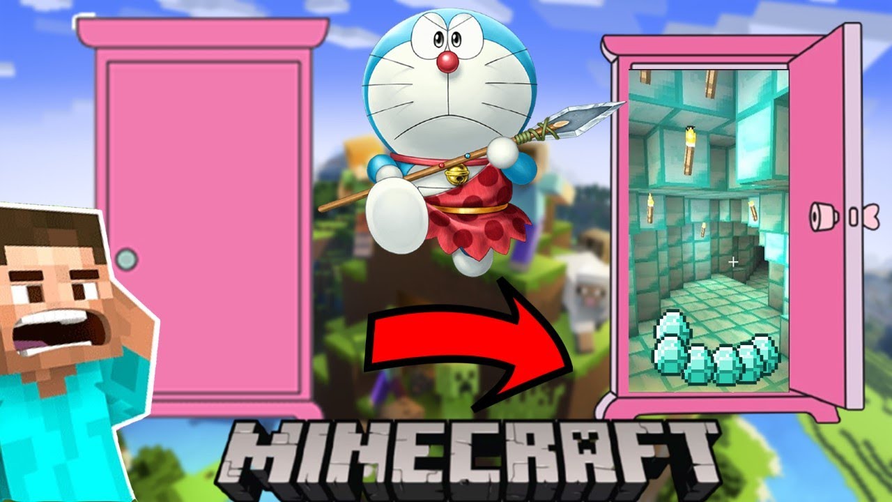 DORAEMON ANYWHERE DOOR IN MINECRAFT @imbixu @AndreoBee @Mythpat - YouTube