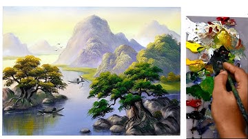 Học vẽ tranh phong cảnh sơn thủy, LH vẽ tranh tường 3d và dạy vẽ tranh ĐT: 0969.033.288