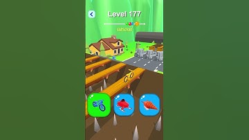 Shape-Shifting 🚙🚁🛵 Race | Gameplay Level - 177 | Hyper Casual Mobile📱 App | Android,iOS - NEW UPDATE