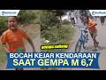 MOMEN PILU BOCAH KEJAR KENDARAAN SAAT GEMPA 6,7 M MENGGUNCANG SULAWESI TENGAH