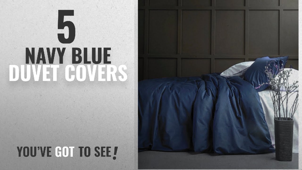 Top 10 Navy Blue Duvet Covers [2018]: Solid Color Egyptian Cotton Duvet Cover Luxury Bedding Set