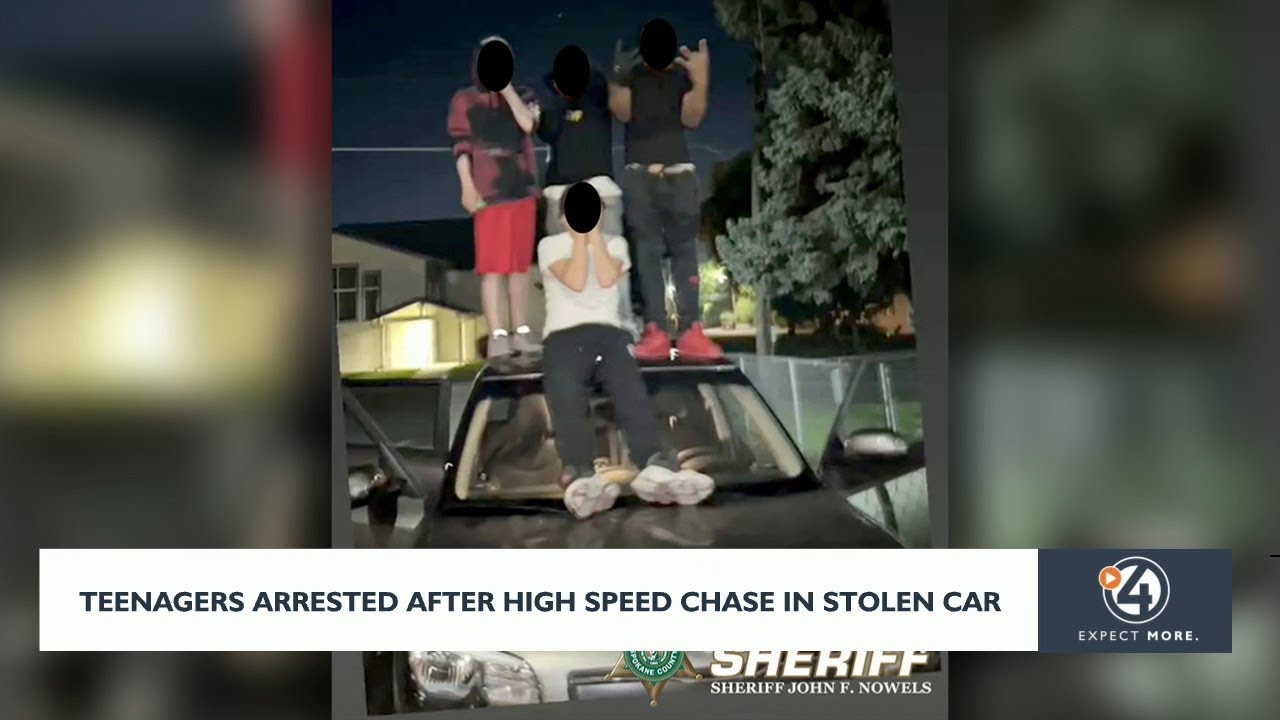 Three teens arrested in stolen car for high-speed chase - YouTube
