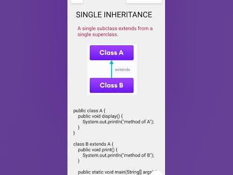 Single Inheritance In Java With Code #inheritence # ...