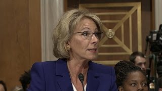 Education secretary nominee Betsy DeVos questioned on Capitol Hill