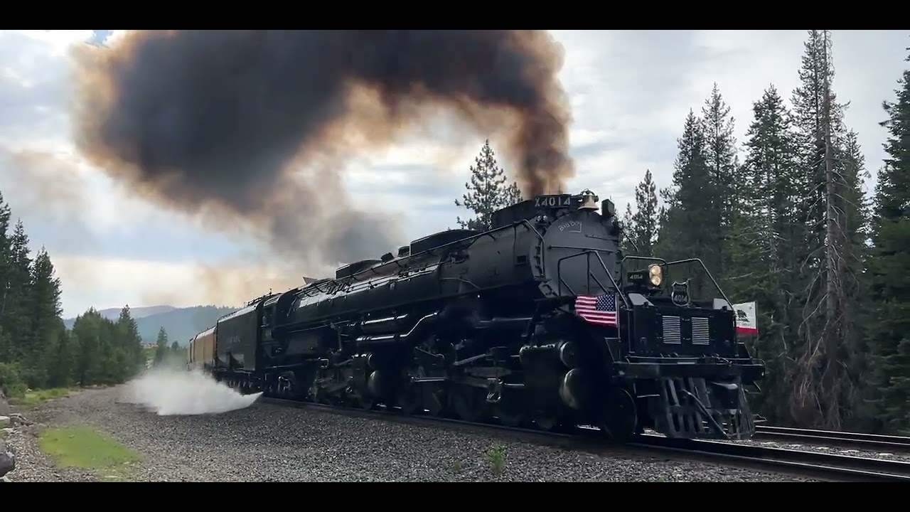 Union Pacific Big Boy 4014 near the summit of Donner Pass in California ...