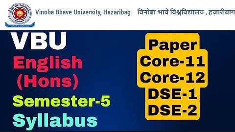 VBU BA English honours Semester 5 syllabus | VBU Syllabus | Sk_Edutorial |