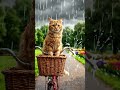 cat caught in a rain