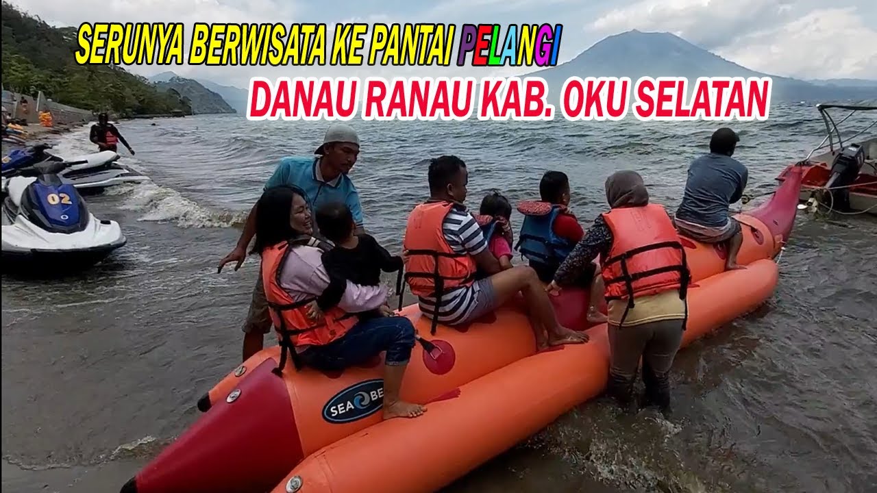 Wisata Pantai Pelangi Danau Ranau - YouTube