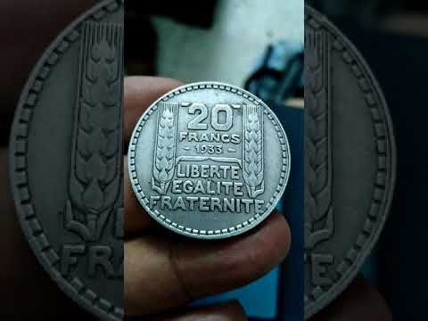 Pièce De Monnaie De 20 Francs 1933 Turin En Argent Massif