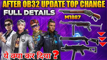 After Update Top Changes | Free Fire Ob32 Update | Weapon Balancing | Skyler,Maxim Ability Change
