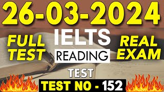 IELTS Reading Test 2024 with Answers | 26.03.2024 | Test No - 152