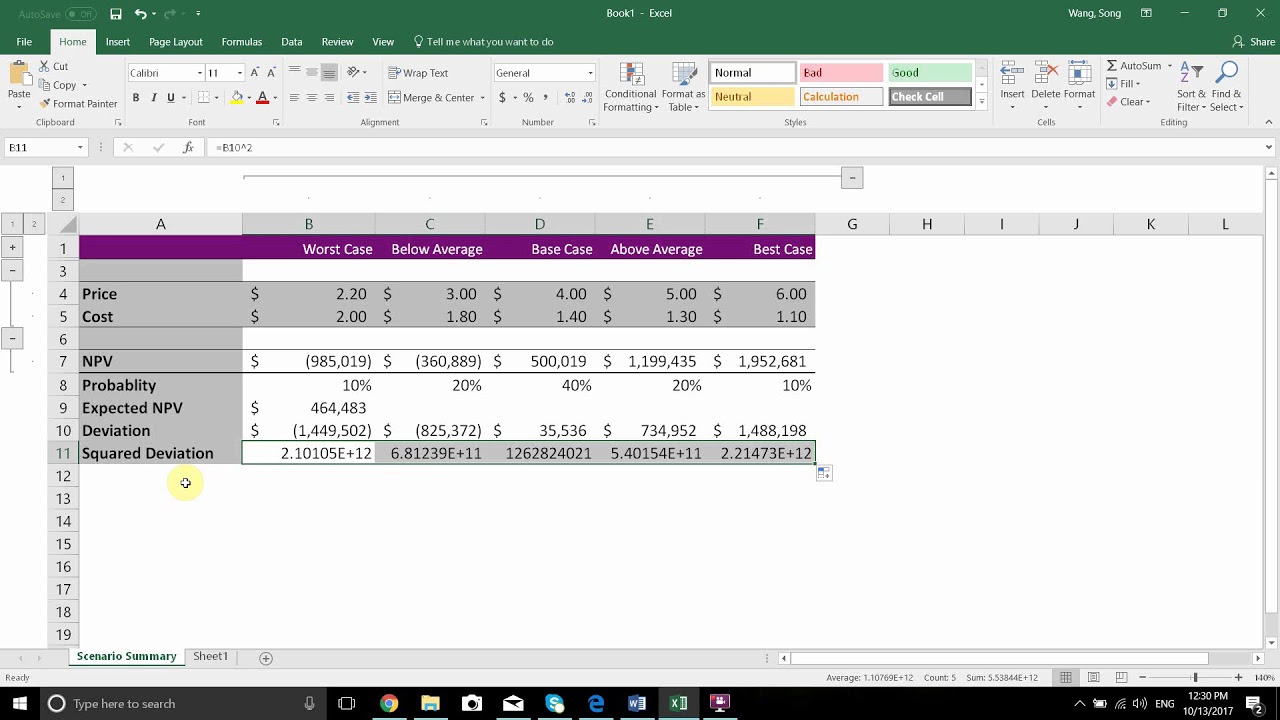 Standard Deviation Npv Youtube