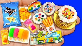 23 DIY Miniature Doritos, Unicorn Doll Makeup, Crinkle Fries, Popsicle, Miniature Paints, Mini Cake