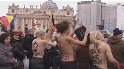 Topless protest at the Vatican