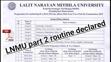 Lnmu part 2 exam date and centre declared | by study with kumar keshav