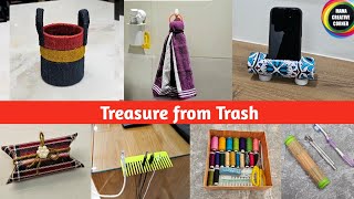 7 Creative things from Waste Materials | Waste material reuse ideas | Organizers