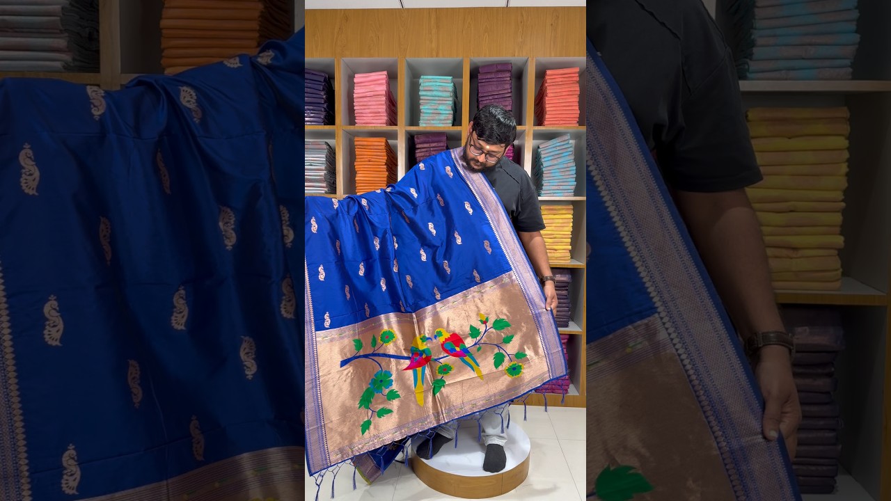 Pure Paithani Multicolor Parrot Weaving Motif Pallu Dupatta
