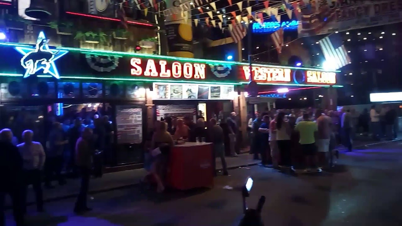 Benidorm Nightlife Outside the Western Saloon Benidorm Tonight YouTube