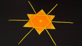 Simple star color rangoli & kolam without dots | Kolam by simple rangoli Jayanthi | Small muggulu