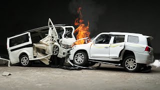 Toyota Land Cruiser VS Toyota Hiace Crash Test | Cars Destruction in Slow Motion
