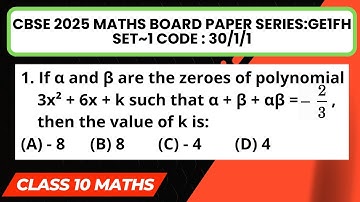If α and β are the zeroes of the polynomial 3x² + 6x + k such that α + β + αβ = -2/3, then the