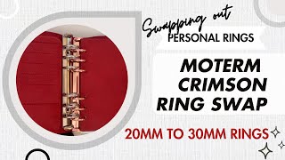 Changing the Rings in my Personal Planner | Moterm Veg Tan Crimson Swapping out Personal Rings 30mm