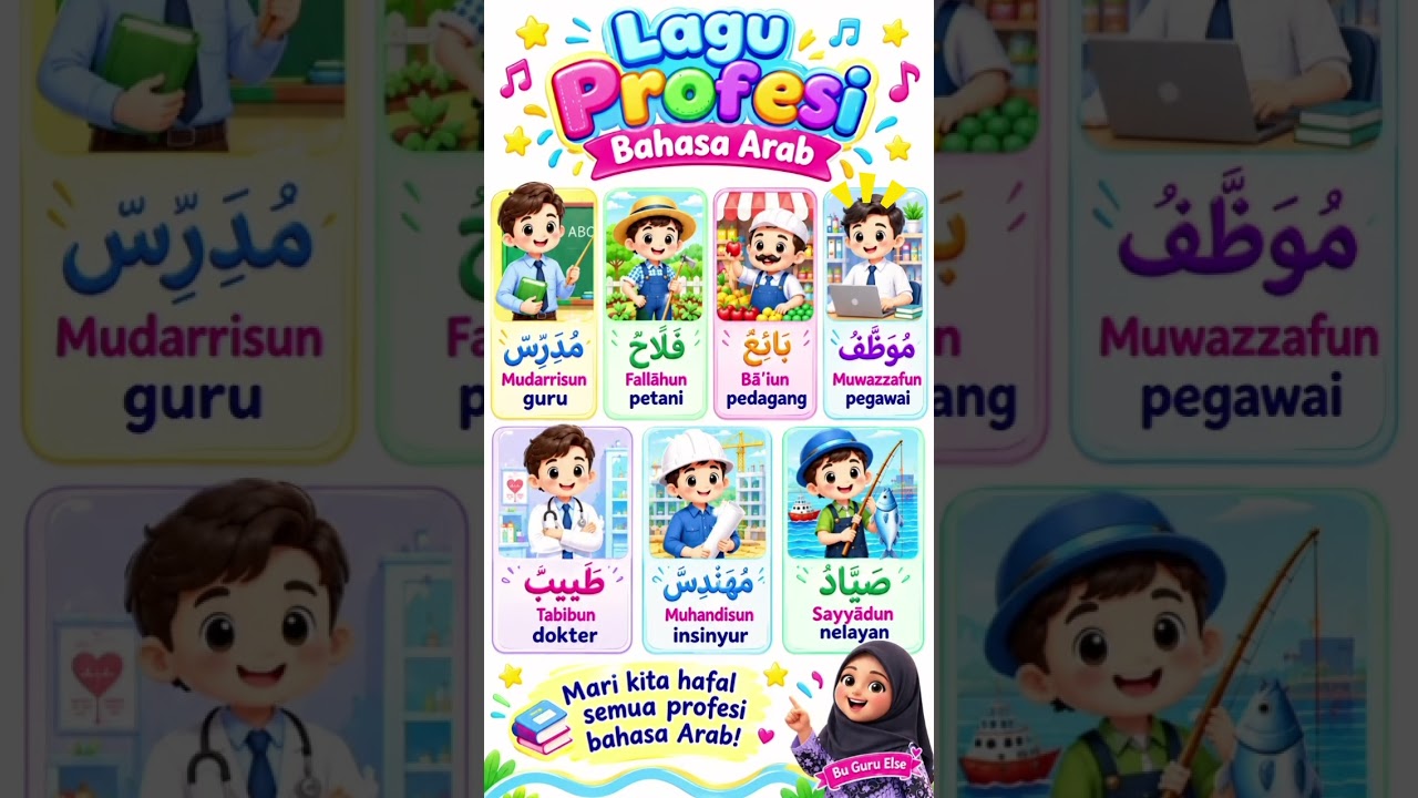 Lagu Profesi Bahasa Arab #arabic #pekerjaan #islam #islamicvideo #islamic #education #shorts #short