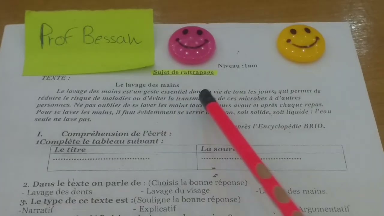 فرض في اللغة الفرنسية للسنة الأولى متوسط الفصل الأول 📕✏📔