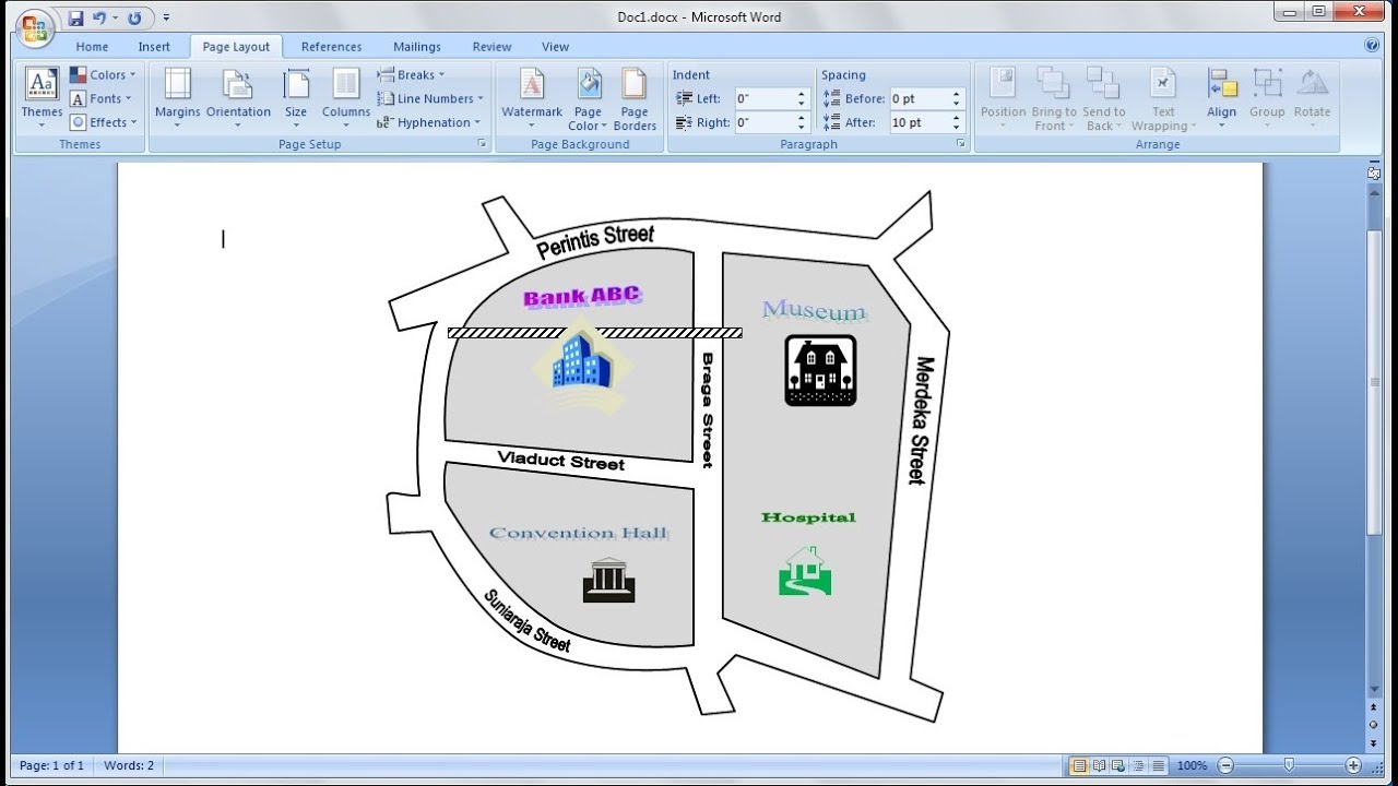 Belajar Microsoft Word 2007 Cara Mudah Membuat Peta Anda Sendiri