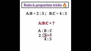 Fastest Way to Solve Ratio Problems #maths #mathstricks #shorts