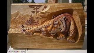 HERMOSAS FIGURAS TALLADAS EN MADERA.  Art in wood