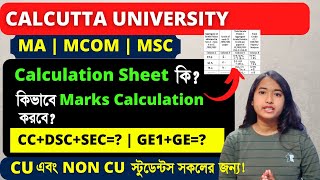 Calcutta University Form fillup 2022 | Cu pg admission : sample calculation sheet | wb pg admission