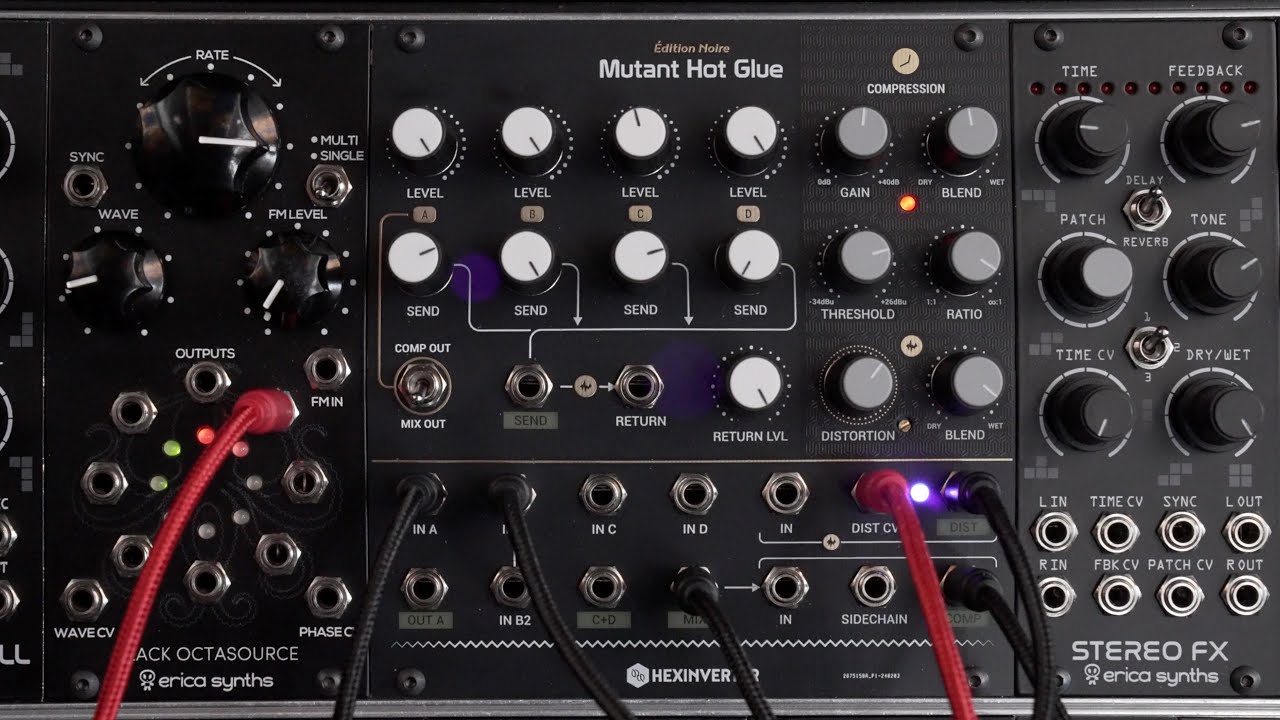 Erica Synths - Hexinverter Mutant Hot Glue sound demo