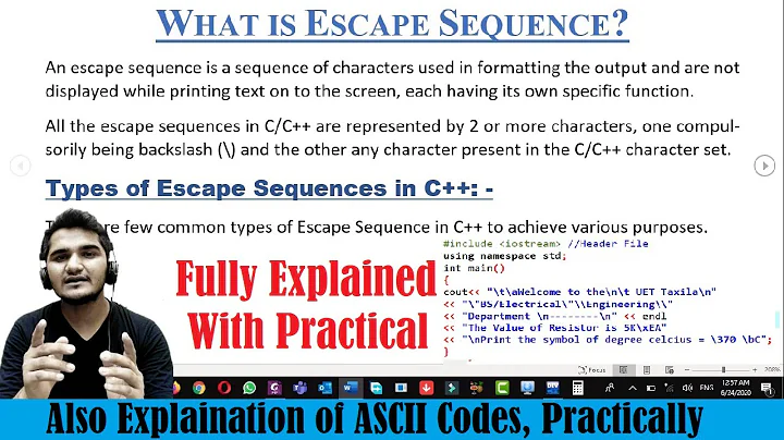 Escape Sequences in C++ with examples