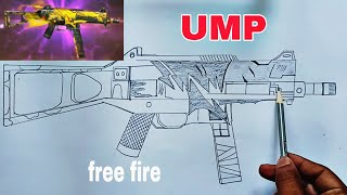 Max evo ump free fire gun drawing/free fire max evo ump gun skin drawing/ump gun drawing easy