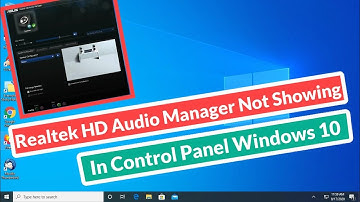 Realtek HD Audio Manager Not Showing Fix In Control Panel Windows 10