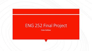 ENG 252 - American Literature 2 Final Project