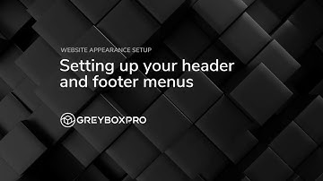 Setting up your header and footer menus