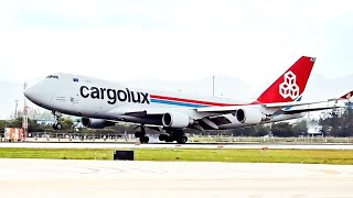 "Stunning Cargolux Boeing 747-4 Landing and Taxi at Miami International Airport"