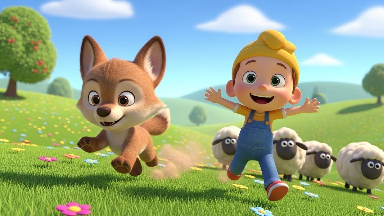 Minecraft Baby Wolf Chased the Wandering Sheep | Nursery Rhymes and Kids Songs