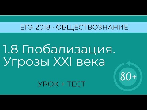 1.8 Глобализация  Угрозы XXI века