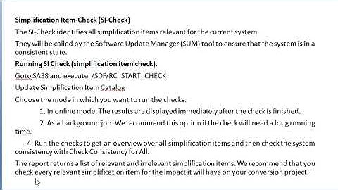 S/4HANA CONVERSION -  Simplification Item Check