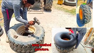 big #truck #tyre #puncture. // Wheel Loader Tire & Inner Tube Repair Outdoor Rescue!💥