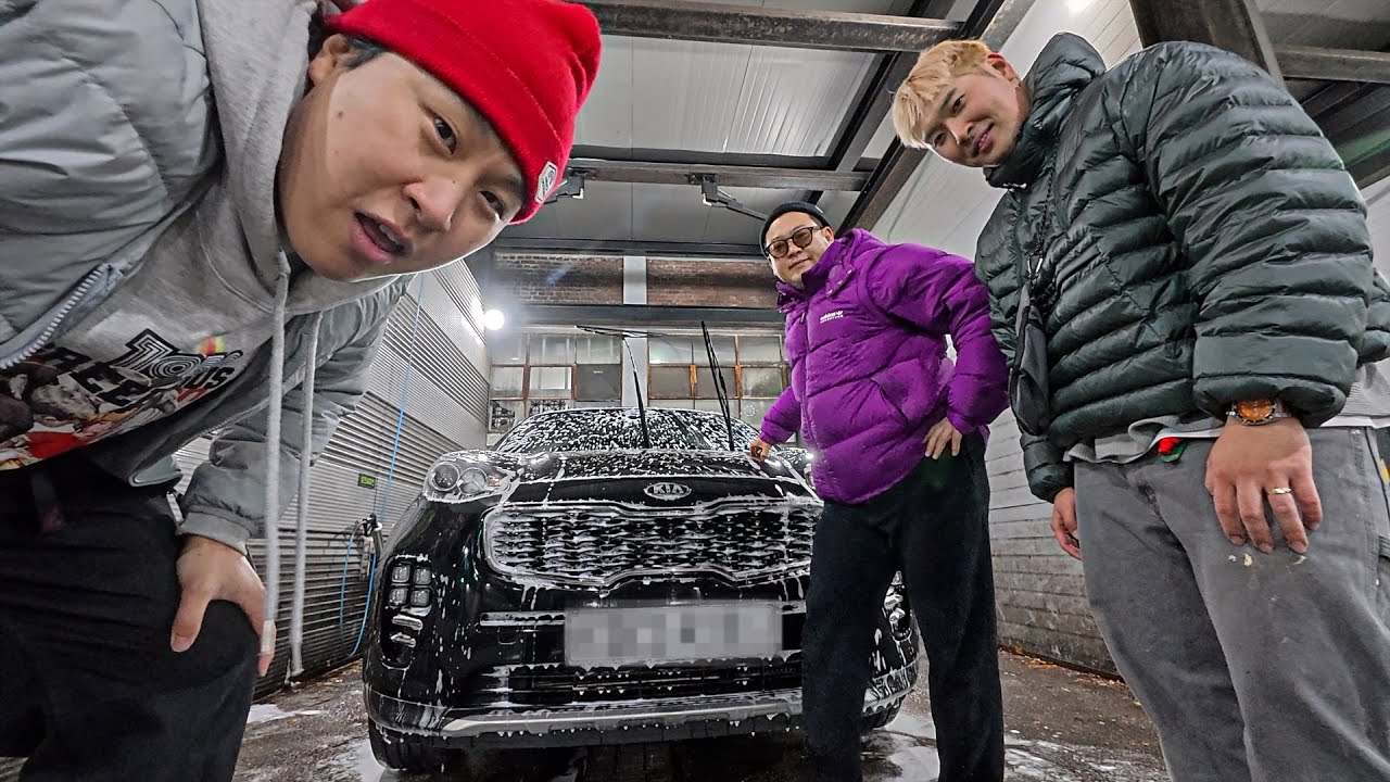 아침 8시 선민이 차 세차로 급습 브이로그