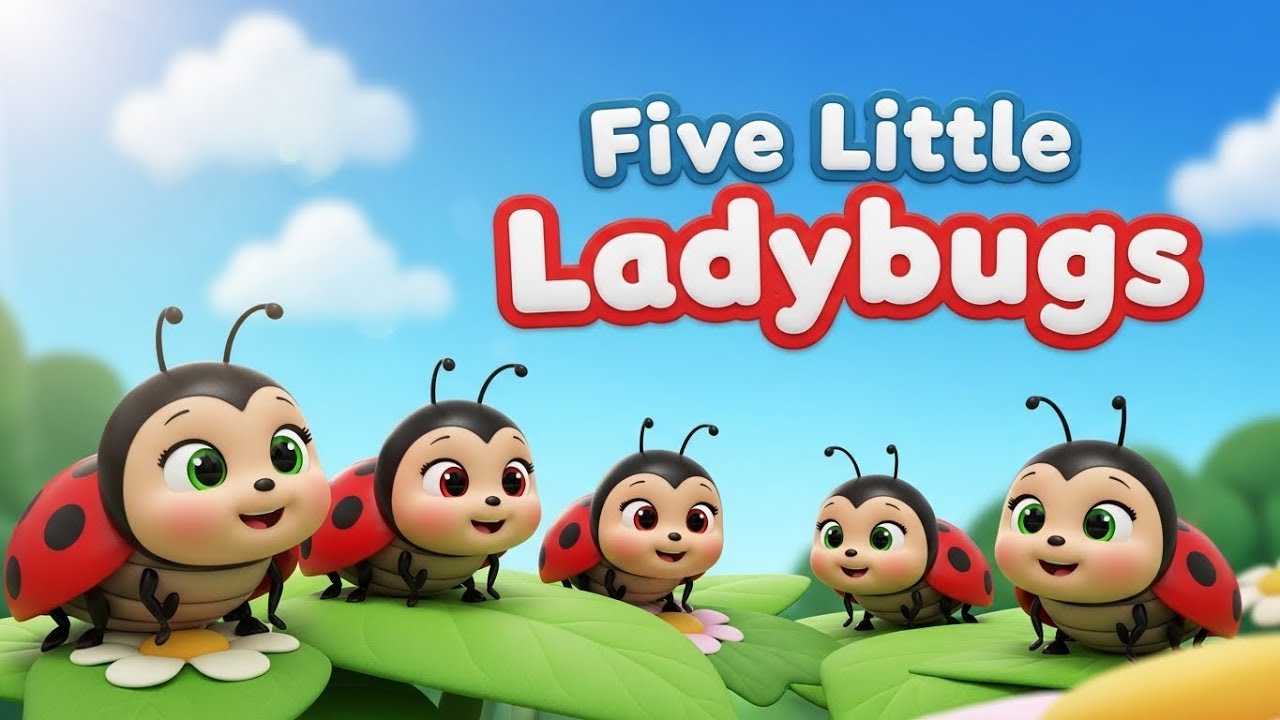 Five Little Ladybugs Song 🐞 | Learn Numbers with Fun Music | 