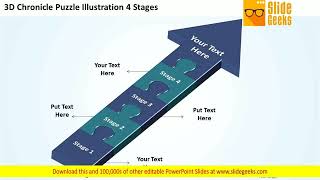 3d Chronicle Puzzle Illustration 4 Stages Make Flowchart Powerpoint Templates