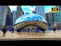 [4K] Downtown Chicago Winter Walking Tour (Binaural City Sounds) 2022